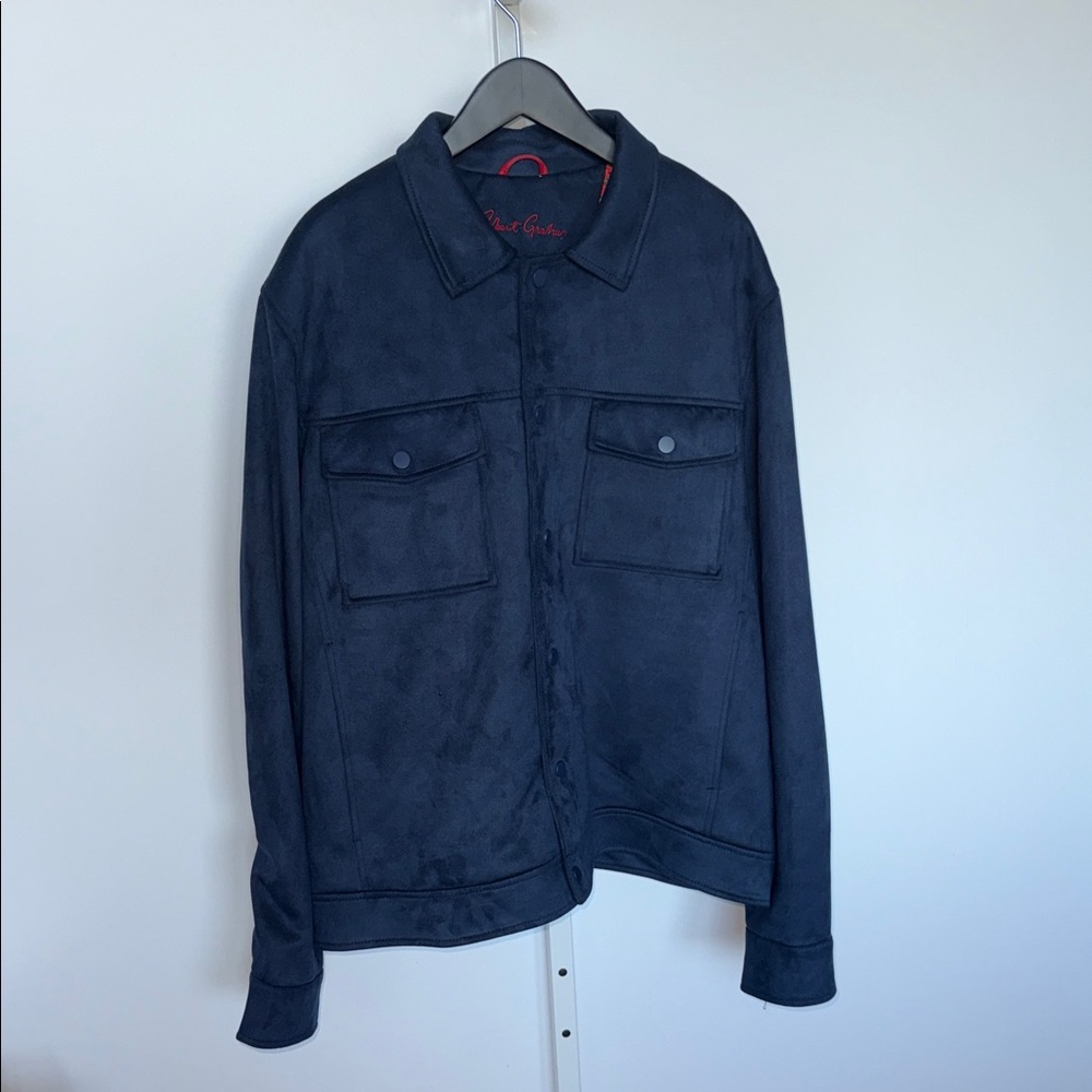 Robert Graham Blue Lightweight Shirt Jacket with Relaxed Fit